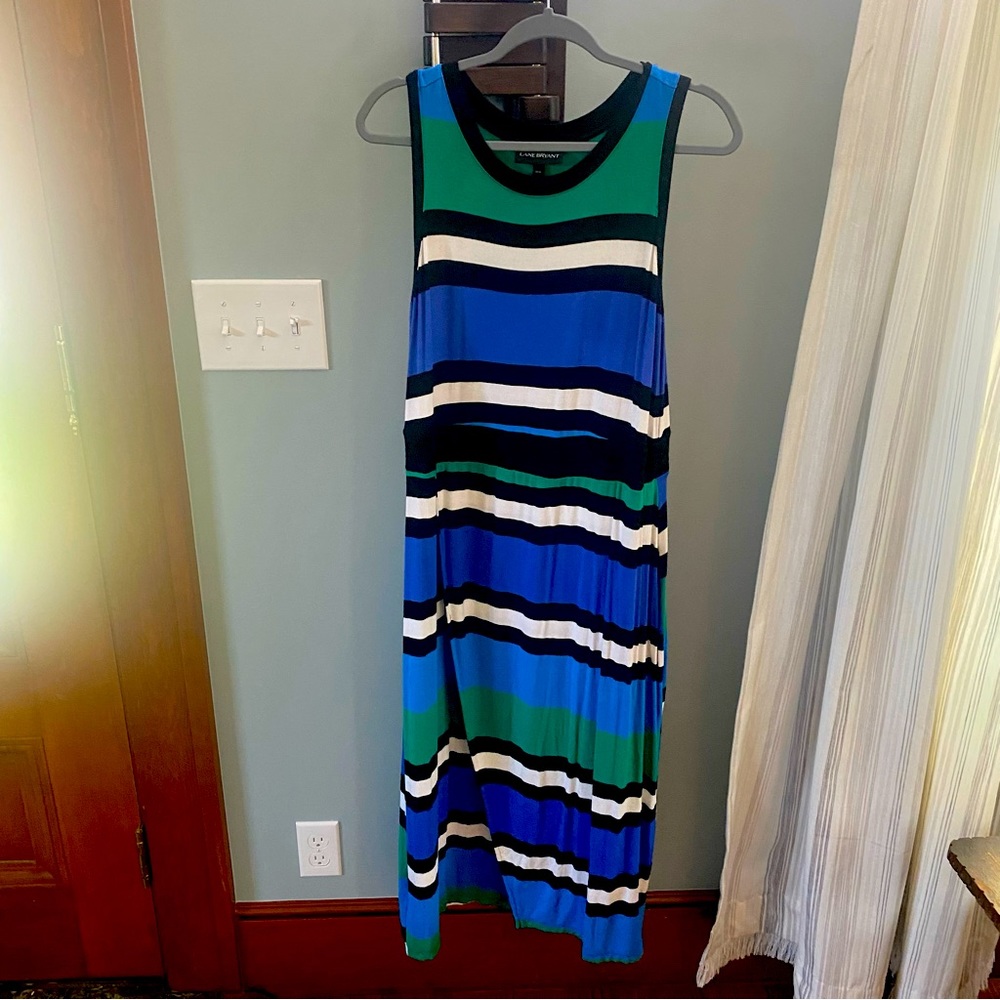 Lane Bryant- striped sleeveless center slit multicolored dress- SZ 14/16